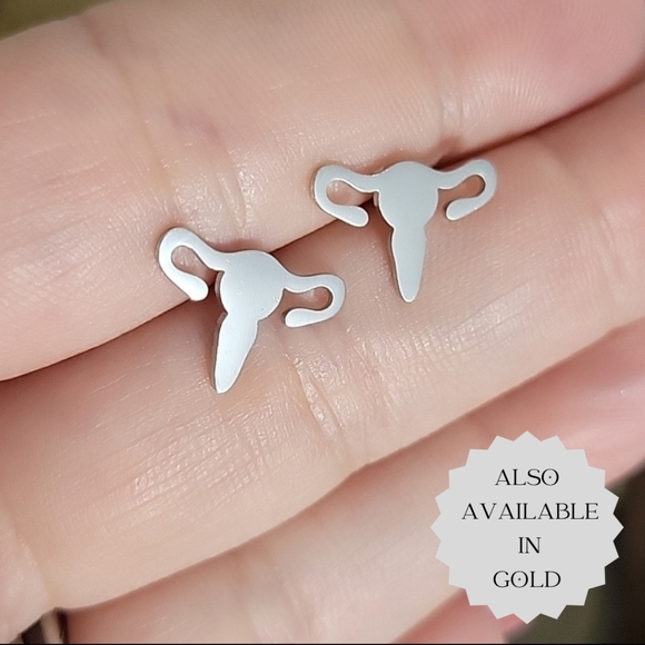 Jewelry - Femcore Uterus Stud Earrings, My Body My Choice